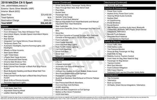 2018 Mazda CX-5 Sport