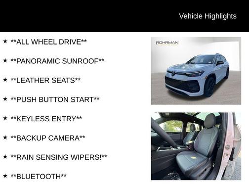 2025 Volkswagen Tiguan 2.0T SE R-Line Black