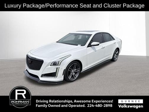 Crystal White Tri-Coat 2019 Cadillac CTS 3.6L Twin Turbo V-Sport Premium Luxury
