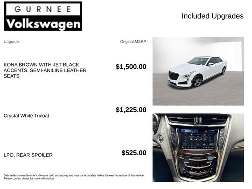 Crystal White Tri-Coat 2019 Cadillac CTS 3.6L Twin Turbo V-Sport Premium Luxury