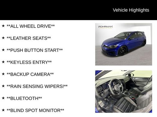 2019 Volkswagen Golf R 2.0T w/DCC & Navigation