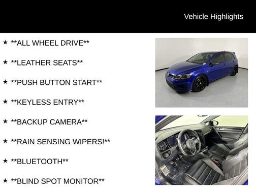 2019 Volkswagen Golf R 2.0T w/DCC & Navigation