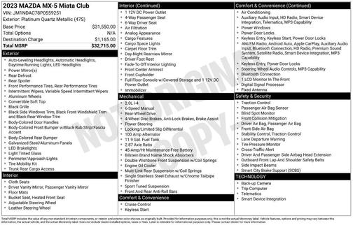 2023 Mazda MX-5 Miata Club