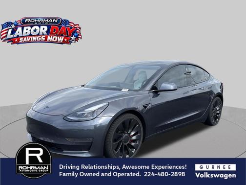 Midnight Silver Metallic 2021 Tesla Model 3 Performance
