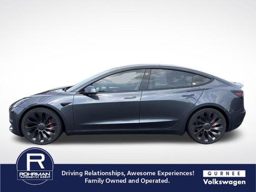 Midnight Silver Metallic 2021 Tesla Model 3 Performance