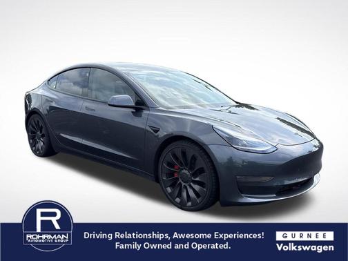Midnight Silver Metallic 2021 Tesla Model 3 Performance