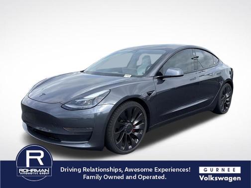 Midnight Silver Metallic 2021 Tesla Model 3 Performance