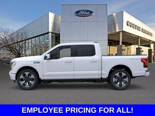 White Metallic 2025 Ford F-150 Lightning Platinum