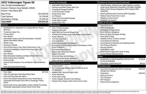 2022 Volkswagen Tiguan 2.0T SE 4MOTION