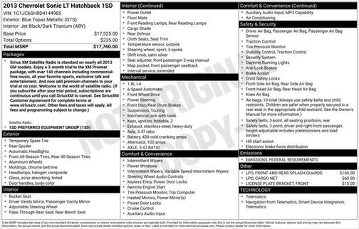 2013 Chevrolet Sonic LT