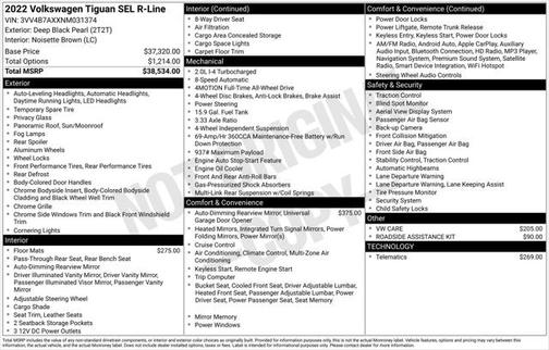 2022 Volkswagen Tiguan 2.0T SEL R-Line 4MOTION