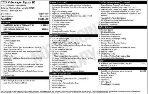 2024 Volkswagen Tiguan 2.0T SE 4MOTION