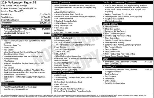 2024 Volkswagen Tiguan 2.0T SE 4MOTION