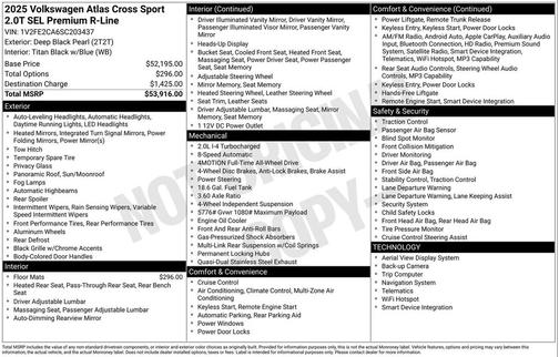 2025 Volkswagen Atlas Cross Sport 2.0T SEL Premium