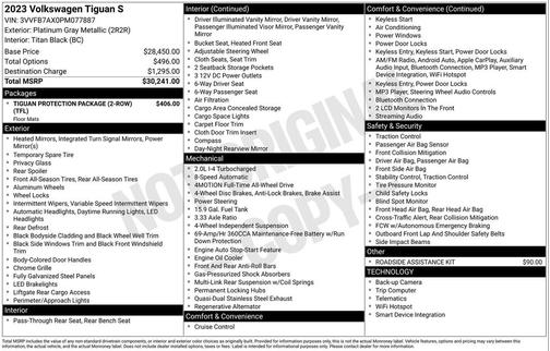 2023 Volkswagen Tiguan 2.0T S 4MOTION