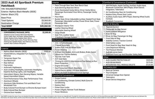 2023 Audi A5 Sportback Premium