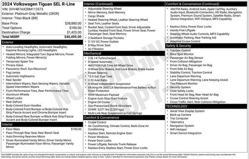 2024 Volkswagen Tiguan 2.0T SEL R-Line 4MOTION