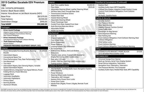 2015 Cadillac Escalade ESV Premium