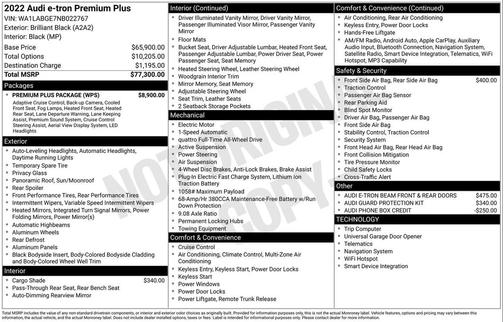 2022 Audi e-tron Premium Plus