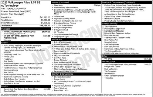 2023 Volkswagen Atlas 2.0T SE w/Technology 4MOTION