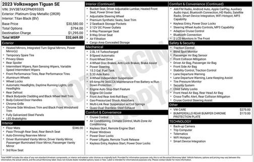 Platinum Gray Metallic 2023 Volkswagen Tiguan 2.0T SE
