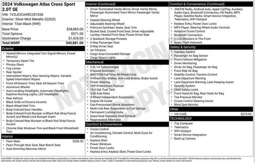2024 Volkswagen Atlas Cross Sport 2.0T SE