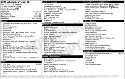 2024 Volkswagen Tiguan 2.0T SE