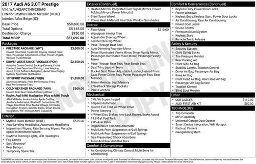 2017 Audi A6 3.0T Prestige Quattro