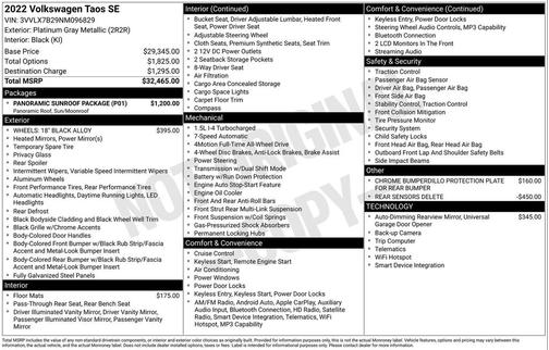 2022 Volkswagen Taos 1.5T SE