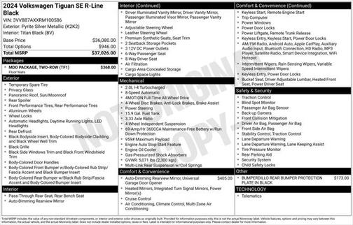 2024 Volkswagen Tiguan 2.0T SE R-Line Black 4MOTION