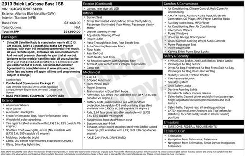 2013 Buick LaCrosse Base