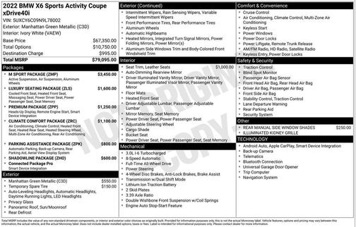 2022 BMW X6 xDrive40i