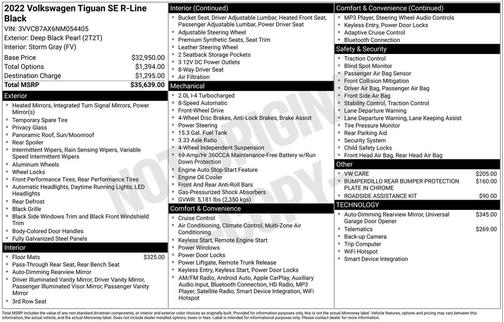 2022 Volkswagen Tiguan 2.0T SE R-Line Black