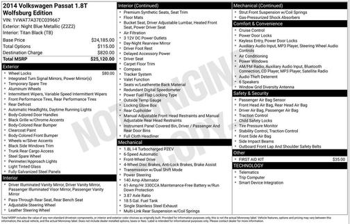 2014 Volkswagen Passat 1.8T S