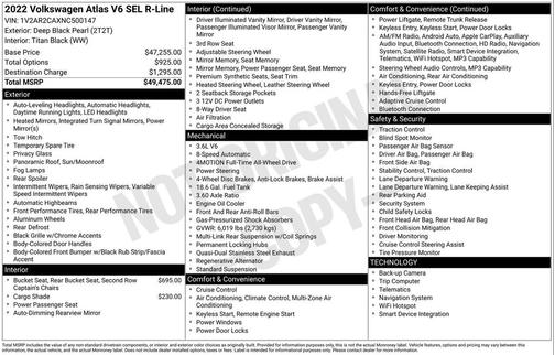 2022 Volkswagen Atlas 3.6L SEL