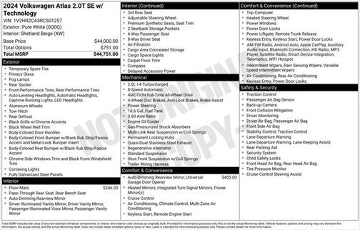 2024 Volkswagen Atlas 2.0T SE w/Technology 4MOTION