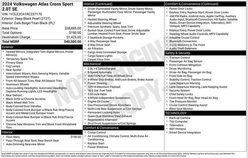 2024 Volkswagen Atlas Cross Sport 2.0T SE