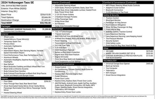 2024 Volkswagen Taos 1.5T SE