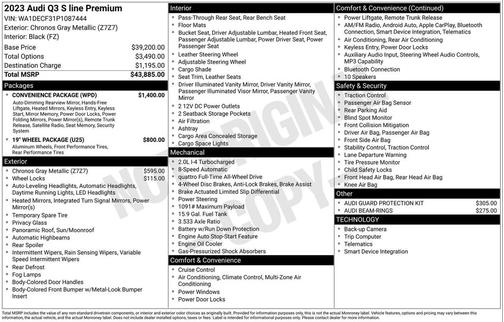 2023 Audi Q3 Premium 45 TFSI S line quattro Tiptronic