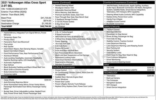 2021 Volkswagen Atlas Cross Sport 2.0T SEL
