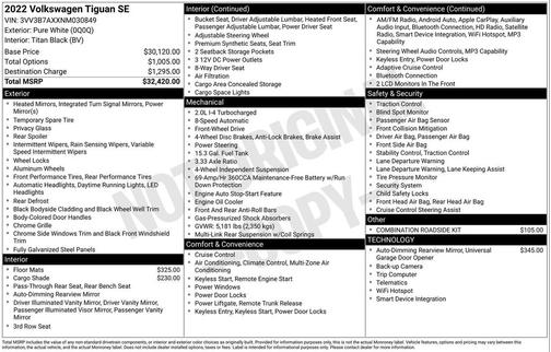 2022 Volkswagen Tiguan 2.0T SE