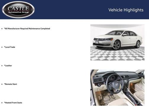 Candy White 2015 Volkswagen Passat 2.0L TDI DSG SEL Premium