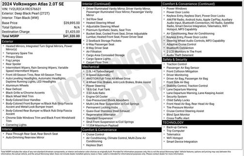 2024 Volkswagen Atlas 2.0T SE