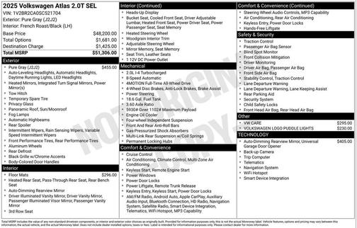 2025 Volkswagen Atlas 2.0T SEL