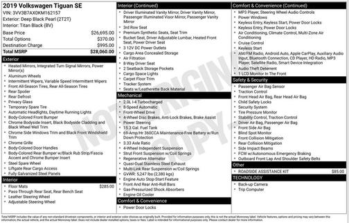 2019 Volkswagen Tiguan 2.0T SE