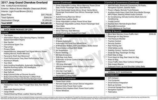 2017 Jeep Grand Cherokee Overland