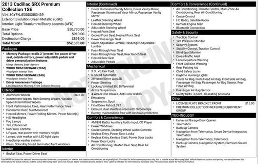 2013 Cadillac SRX Premium Collection