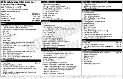 2023 Volkswagen Atlas Cross Sport 3.6L V6 SE w/Technology