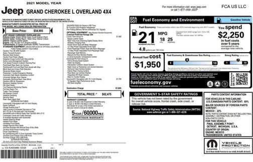 Bright White Clearcoat 2021 Jeep Grand Cherokee L Overland