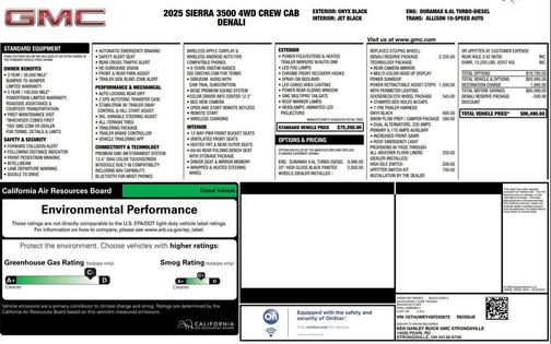 Onyx Black 2025 GMC Sierra 3500 Denali